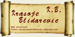 Krasoje Blidarević vizit kartica